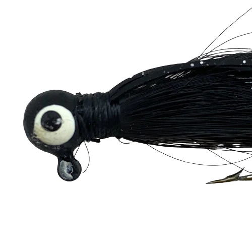 Paps Hair Jig Five Pack Black Head Black Tail 1/16 Ounce - Image 2