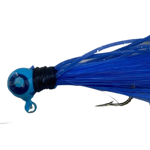Paps Hair Jig 5 Pack Blue Head Blue Tail 1/16 Ounce - Image 2