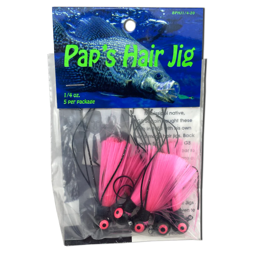 Paps Hair Jig 5 Pack Black Head Pink Tail
