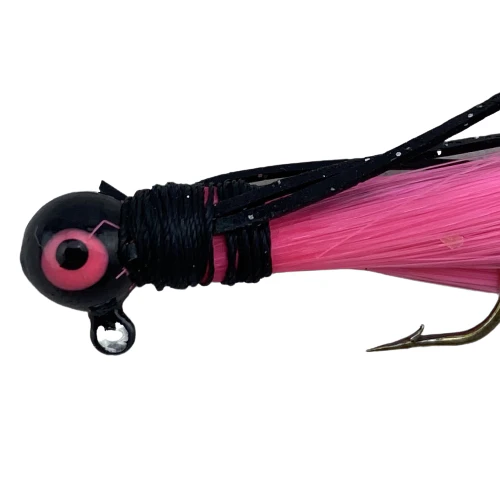 Paps Hair Jig 5 Pack Black Head Pink Tail - Image 2