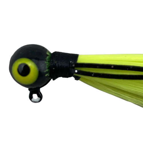 Paps Hair Jig 5 Pack Black Head Yellow Tail - Image 2