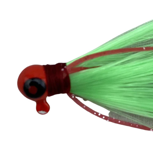 Paps Hair Jig 5 Pack Red Head Green Tail - Image 2