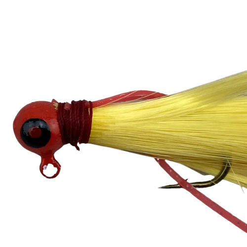 Paps Hair Jig 5 Pack Red Head Gold Tail - Image 2