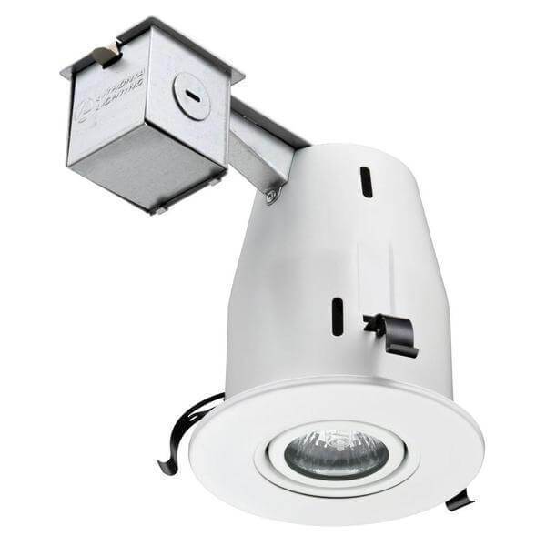 Lithonia Lighting 4 inch Matte White Recessed Gimbal Lamped LED Lighting Kit Damaged Box