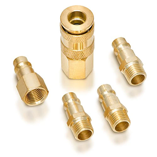 Neiko 5pc  Hi Flo Brass Coupler Set