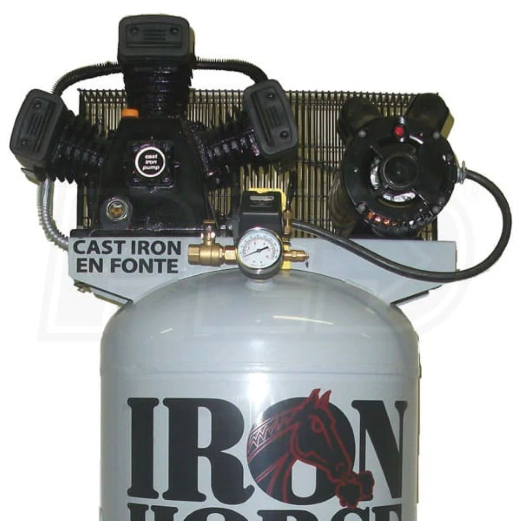 Iron Horse 5 Horse Power 60 Single Stage Gallon Air Compressor 208 230 Volt 1 Phase - Image 2