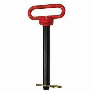 Red Handle Hitch Pin With Hair Pin 7/8 Inch  x 6 1/2 Inch