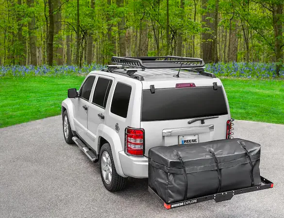 Reese 500 lb. Capacity 60" x 20" Steel  Tray Style Hitch Cargo Carrier - Image 4